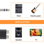 6.35mm to RCA Adapter 1/4 Inch TRS Male to Dual RCA Female Splitter 6.5mm Stereo Phono Audio Converter for Mixer Amplifier Speaker Guitar AV Receiver