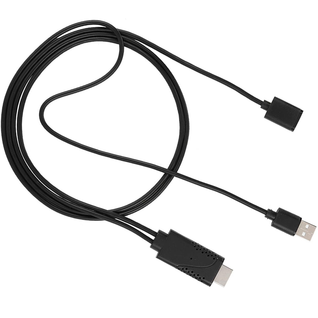 USB 2.0 Female Input to HDMI Male Output Phone Screen Mirroring Cable USB Power 5V 1A 1080p 1m for iPhone Android TV Monitor