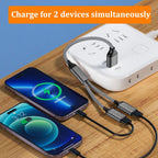 USB to Dual USB Splitter Cable USB A Male to 2 USB Female Y Cord 2 Port Hub Adapter Data Sync Dual Charging Extender for Laptop PC Car Flash Drive