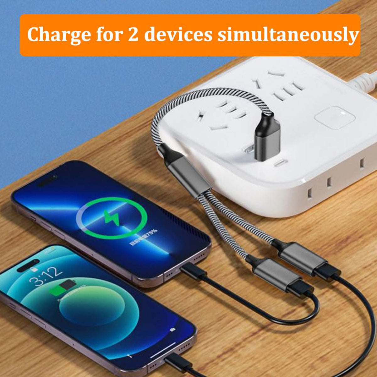 USB to Dual USB Splitter Cable USB A Male to 2 USB Female Y Cord 2 Port Hub Adapter Data Sync Dual Charging Extender for Laptop PC Car Flash Drive
