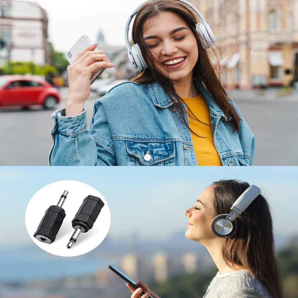3.5mm Mono Male to Stereo Female Adapter 2 Pole TS to 3 Pole TRS 1 8 Inch Audio Converter for Headphones Scanner Ham Radio Radio Speaker