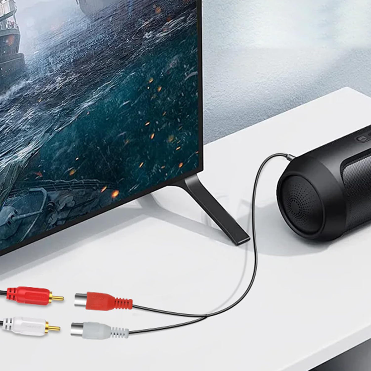 3.5mm to Dual RCA Cable 30CM 1/8 Inch TRS Male to 2 RCA Female Stereo Audio Y Splitter for Amplifier Home Theater Speaker Subwoofer TV PC Laptop