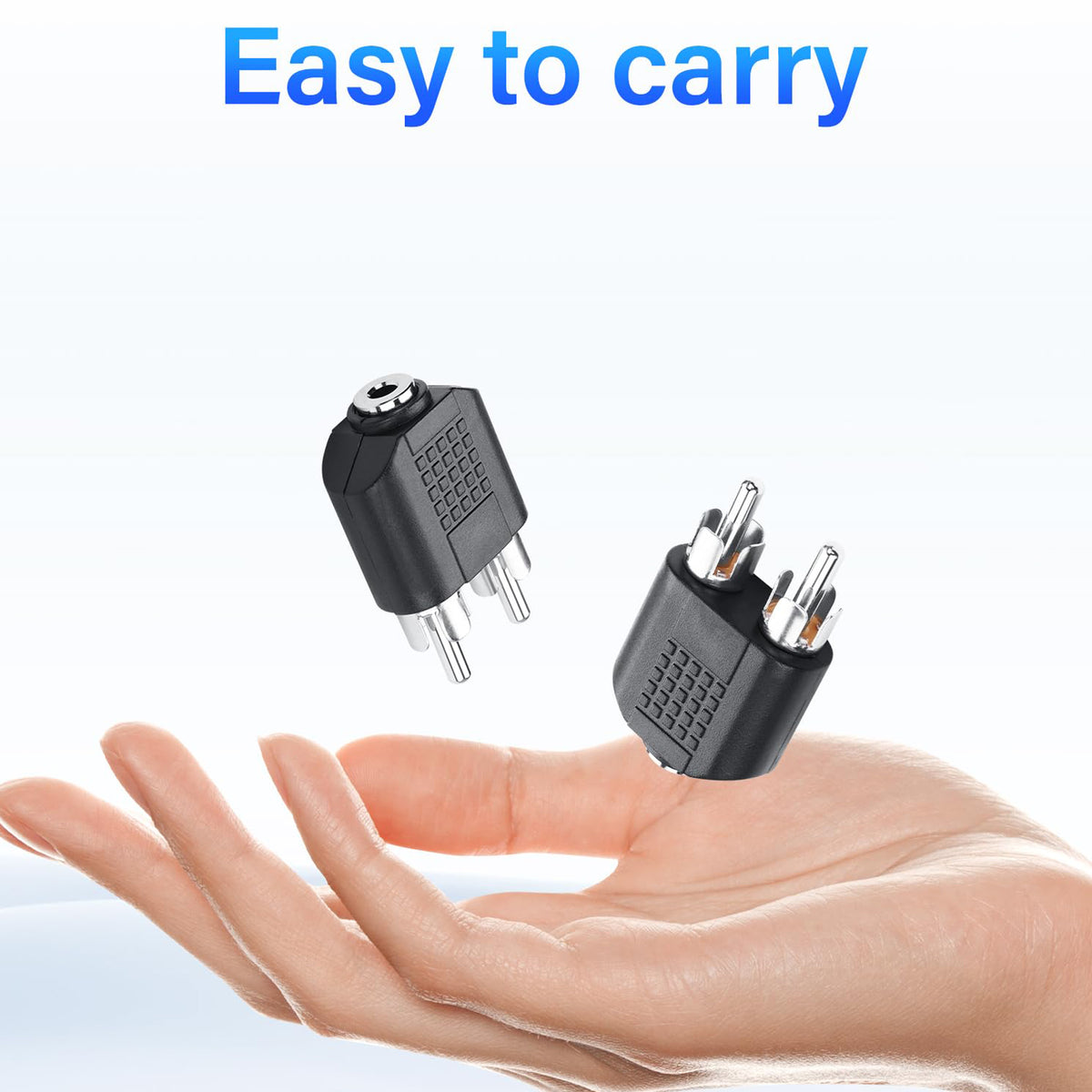 3.5mm Female to 2 RCA Male Audio Adapter 1/8 Inch TRS Stereo to Dual RCA Phono Plug Splitter Converter Connector for Amplifier Speaker Receiver TV PC