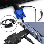 1080P HDMI to VGA Adapter Converter with 3.5mm Audio Output Cable HDMI Male to VGA Female Gold Plated for Laptop PC TV Box Xbox PS3 Monitor Projector