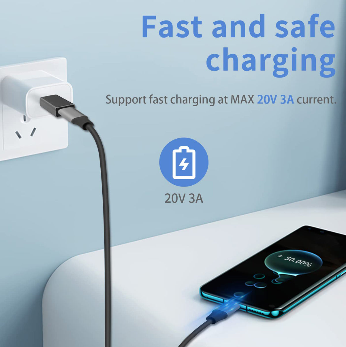 USB A Male to USB C Female Adapter USB 3.1 Gen 2 10Gbps Data Converter 5V 3A Charging USB C Headphone for Laptop PC Phone