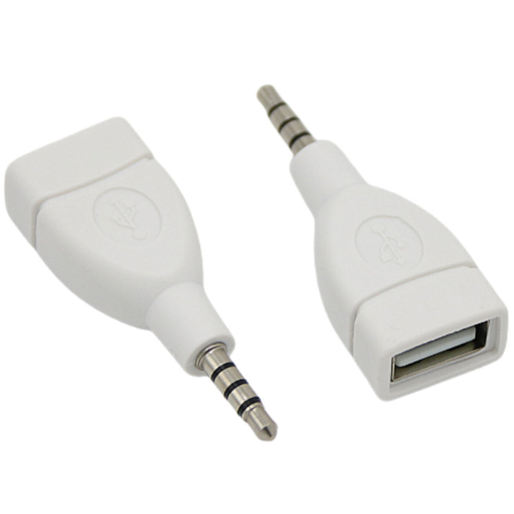 USB 2.0 Female to 3.5mm Male Jack Audio Converter Adapter 4 Pole TRRS AUX to USB Converter for Car Stereo Head Unit MP3 Audio Decoding U Disk Play