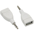 USB 2.0 Female to 3.5mm Male Jack Audio Converter Adapter 4 Pole TRRS AUX to USB Converter for Car Stereo Head Unit MP3 Audio Decoding U Disk Play