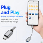 Micro USB 2.0 Male to USB A Female OTG Adapter Cable 21cm Nylon Braided for Flash Drive Mouse Keyboard