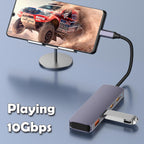 4 Port USB C Hub 10Gbps USB 3.2 Gen2 Splitter with 2 USB C and 2 USB A Data Ports Aluminum Adapter for MacBook Pro Air M2 M1 iPad Pro Surface Galaxy Laptop