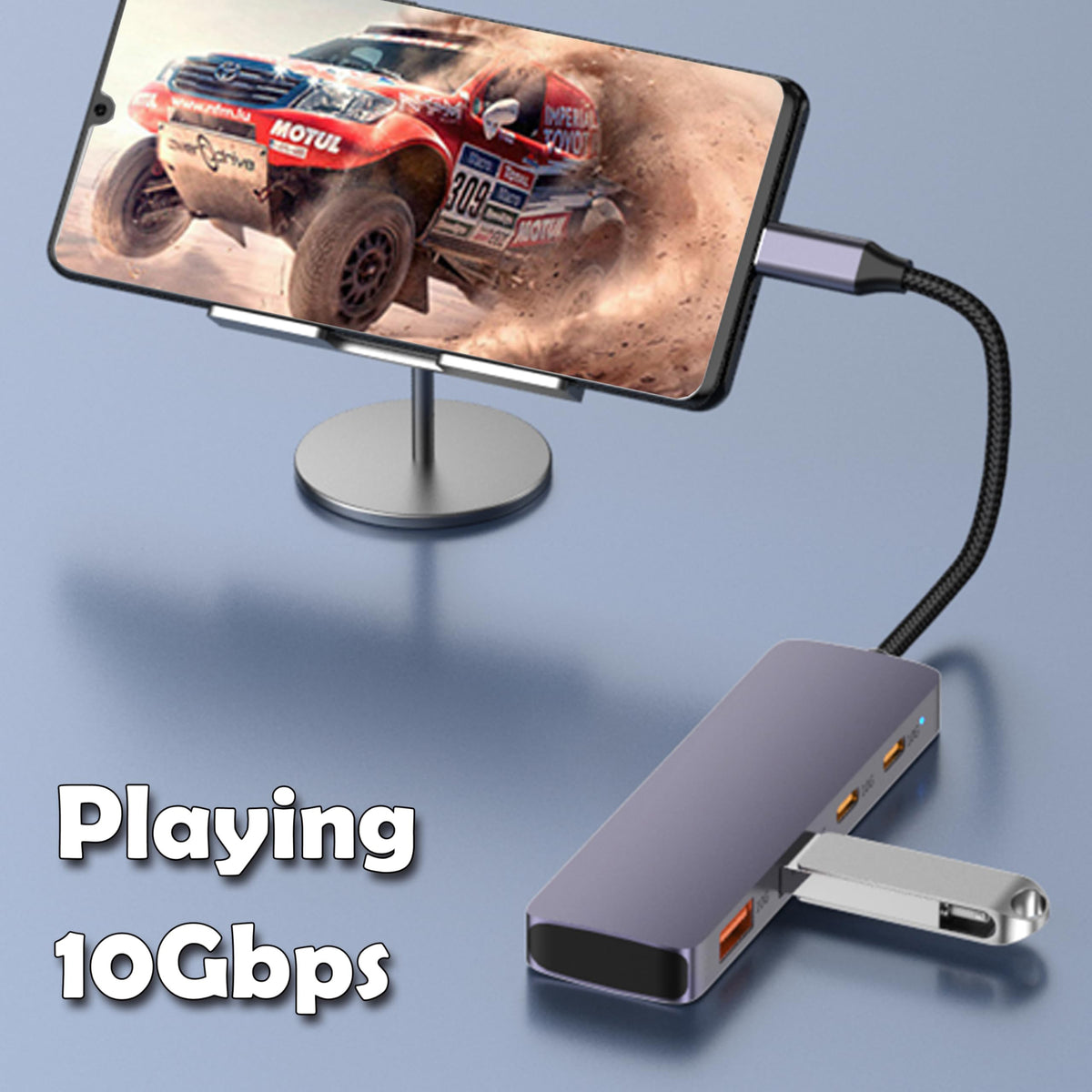 4 Port USB C Hub 10Gbps USB 3.2 Gen2 Splitter with 2 USB C and 2 USB A Data Ports Aluminum Adapter for MacBook Pro Air M2 M1 iPad Pro Surface Galaxy Laptop
