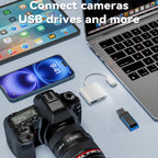 USB C to USB OTG Adapter with 30W PD Fast Charging Port Type C to USB 3.0 Camera Cable for iPhone 16 15 iPad Pro MacBook Galaxy Pixel