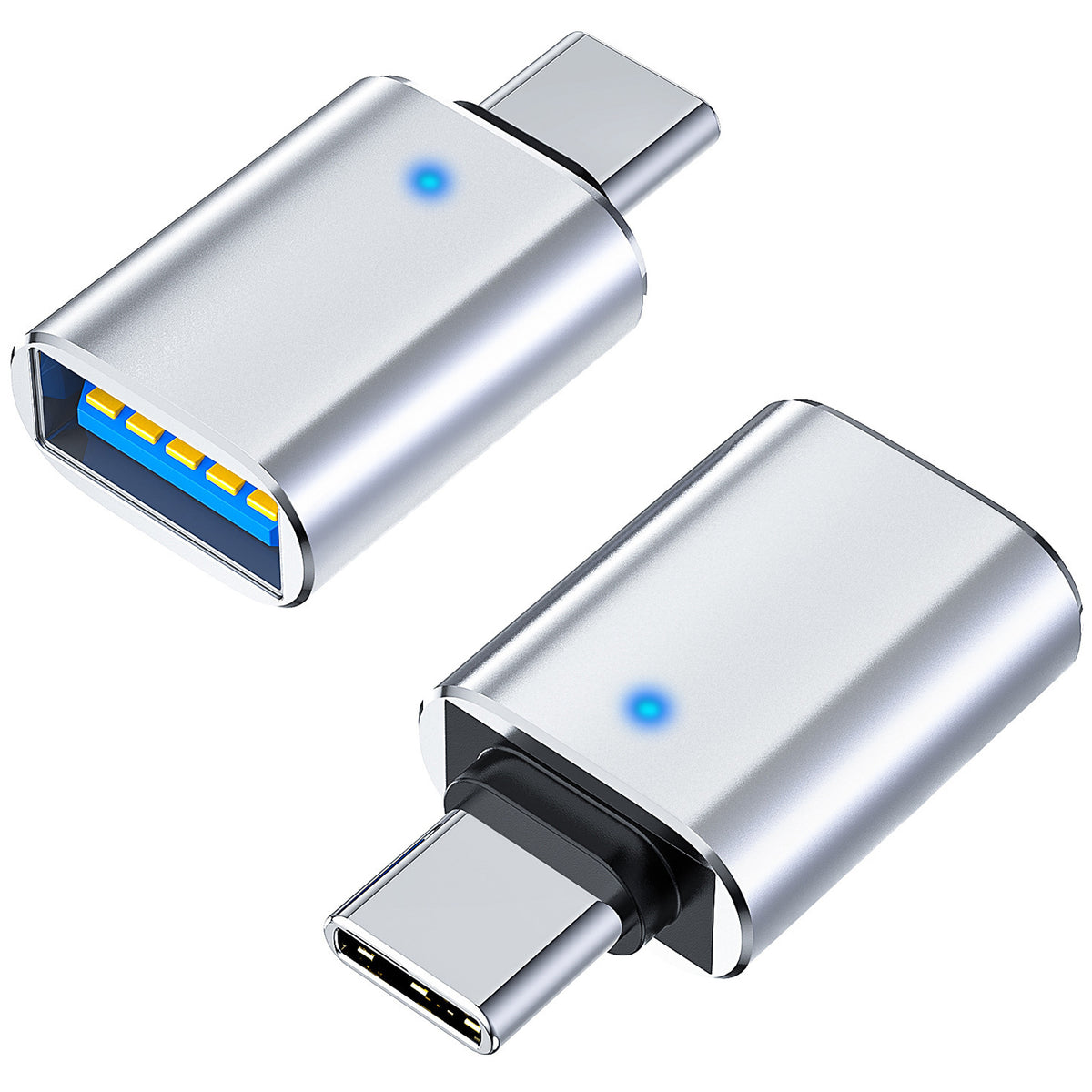 USB C Male to USB 3.0 Female Adapter with LED Indicator High-Speed OTG Converter Compatible with Laptops Tablets