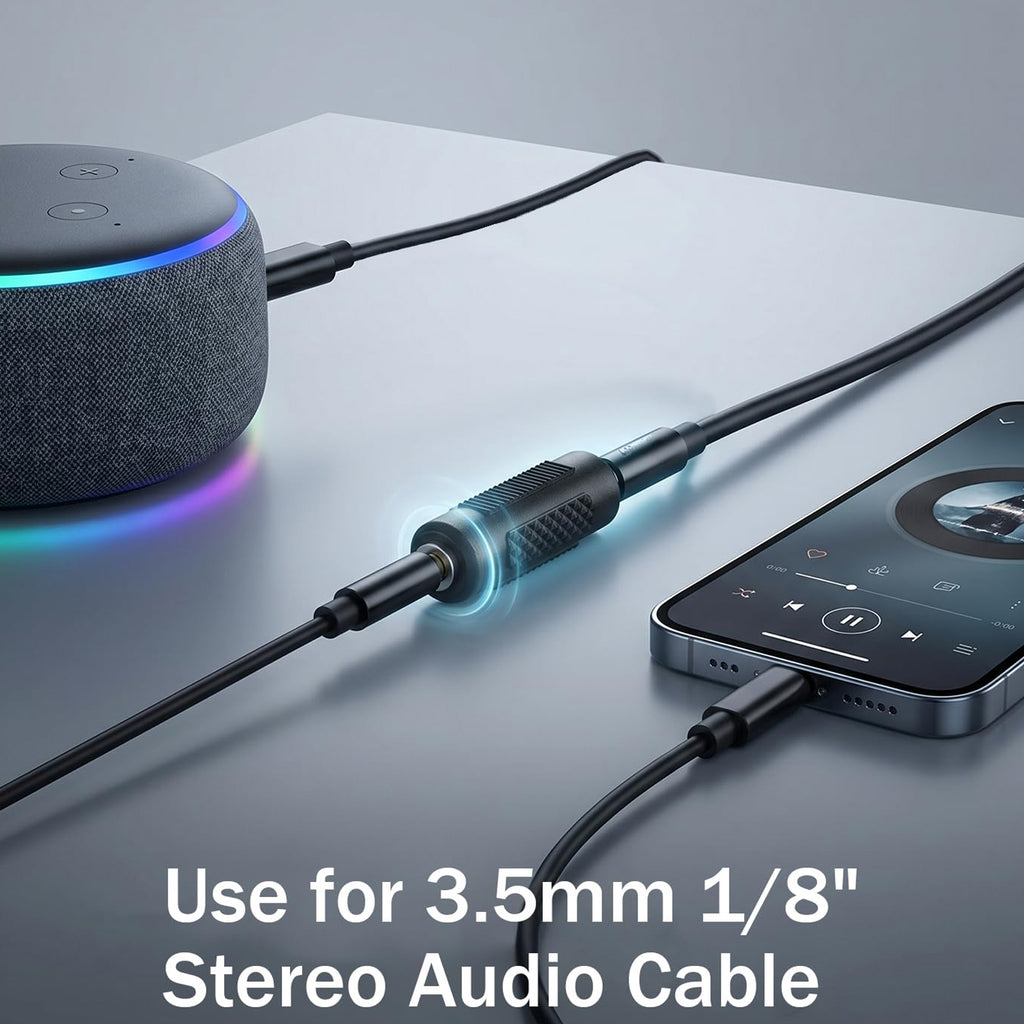3.5mm Female to Female Audio Adapter 1/8 Inch TRS Stereo Coupler AUX Cable Extender Joiner Connector for Headphone Speaker PC Car Stereo