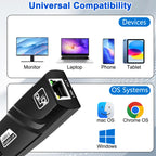 USB C to Ethernet Adapter Type C to RJ45 Gigabit LAN Network Converter 1000Mbps Wired Internet Dongle for MacBook Steam Deck Switch Laptop PC Chromebook