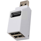 3 Port USB 2.0 Hub Splitter Mini Direct Plug USB A Expander Portable Car Adapter with Lanyard Cap for Laptop Desktop PC Flash Drive Mouse and Keyboard