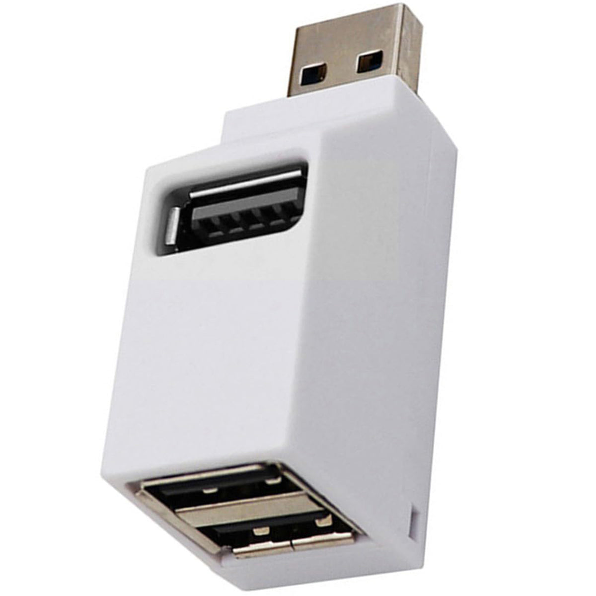 3 Port USB 2.0 Hub Splitter Mini Direct Plug USB A Expander Portable Car Adapter with Lanyard Cap for Laptop Desktop PC Flash Drive Mouse and Keyboard