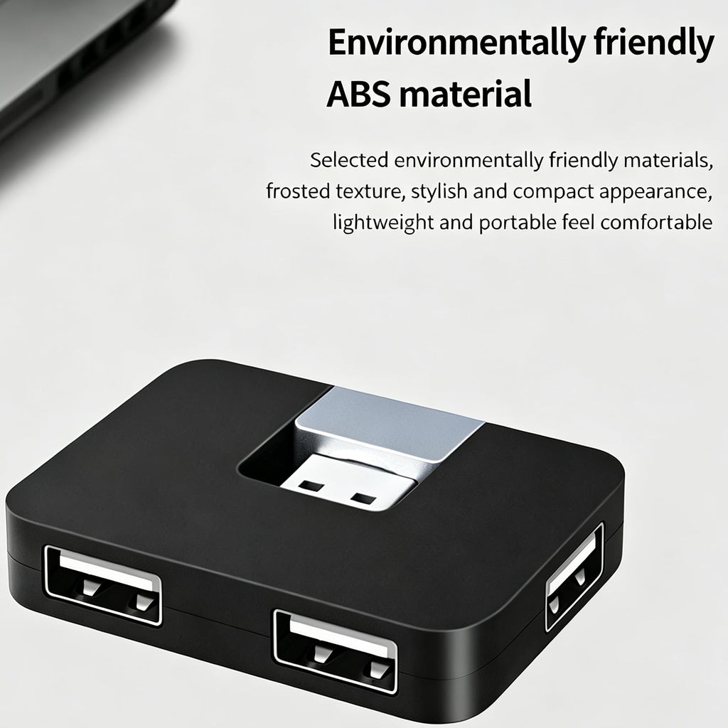 4 Port USB 2.0 Hub 270 Degree Rotating Portable USB Data Splitter Expander Adapter for Laptop PC Desktop Keyboard Mouse Flash Drive Windows Mac Linux