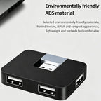 4 Port USB 2.0 Hub 270 Degree Rotating Portable USB Data Splitter Expander Adapter for Laptop PC Desktop Keyboard Mouse Flash Drive Windows Mac Linux