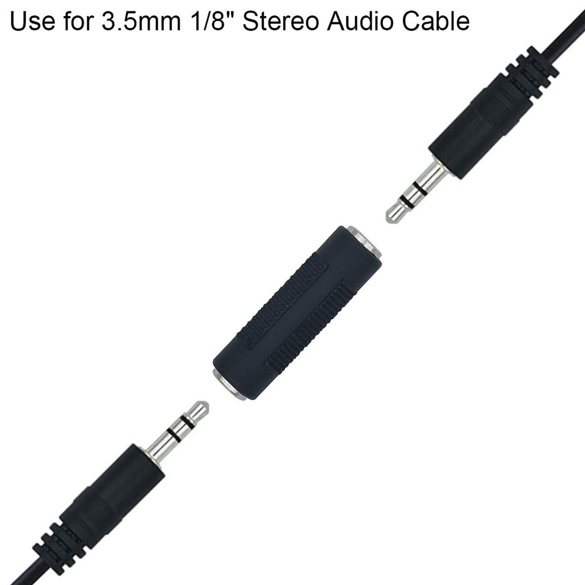 3.5mm Female to Female Audio Adapter 1/8 Inch TRS Stereo Coupler AUX Cable Extender Joiner Connector for Headphone Speaker PC Car Stereo