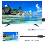 USB 2.0 Female Input to HDMI Male Output Phone Screen Mirroring Cable USB Power 5V 1A 1080p 1m for iPhone Android TV Monitor