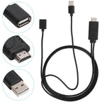 USB 2.0 Female Input to HDMI Male Output Phone Screen Mirroring Cable USB Power 5V 1A 1080p 1m for iPhone Android TV Monitor