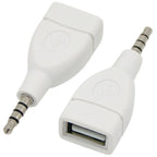 USB 2.0 Female to 3.5mm Male Jack Audio Converter Adapter 4 Pole TRRS AUX to USB Converter for Car Stereo Head Unit MP3 Audio Decoding U Disk Play