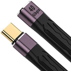 USB C Extension Cable 13cm USB4 Male to Female Flat Cable 40Gbps 100W PD 8K 60Hz Thunderbolt 4 3 Compatible for Dock SSD Monitor Laptop