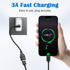 90 Degree USB C to USB 3.0 Adapter Cable Right Angle Type C Male to USB A Female OTG Cord 5Gbps 3A Fast Charging for Phone Tablet MacBook PC Laptop