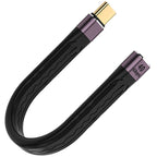 USB C Extension Cable 13cm USB4 Male to Female Flat Cable 40Gbps 100W PD 8K 60Hz Thunderbolt 4 3 Compatible for Dock SSD Monitor Laptop