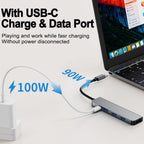 5 in 1 USB C Hub Multiport Adapter 4K HDMI 100W PD Fast Charging USB 3.0 USB 2.0 Type C Dongle for MacBook Pro Air iPhone 15 iPad Pro Dell XPS ThinkPad