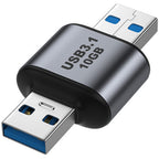 USB 3.1 Type A Male to Male Adapter 10Gbps Data Coupler for Compatible USB Equipment