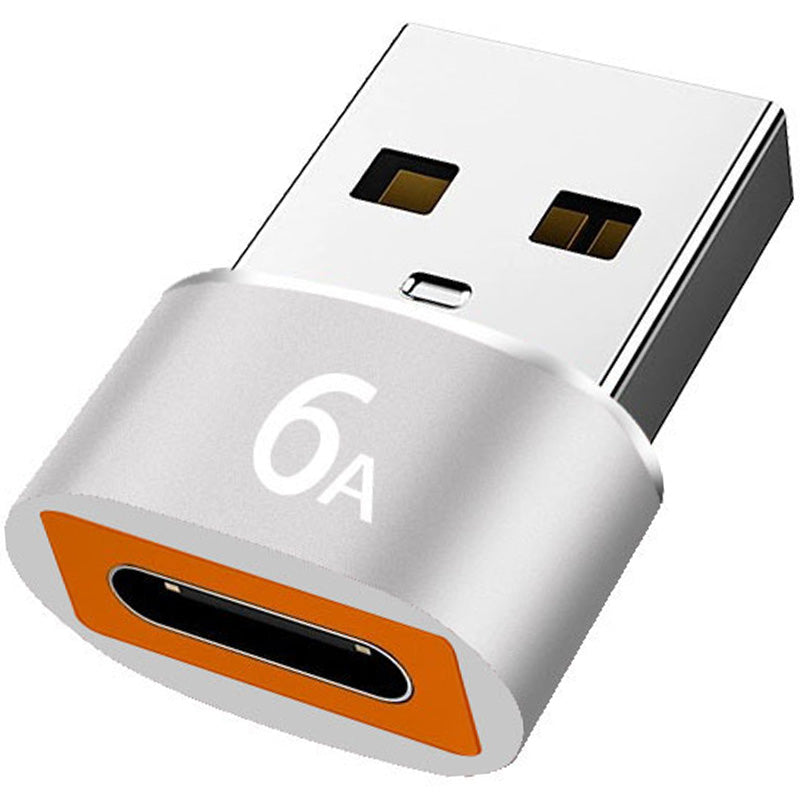 USB to USB C Adapter 6A Fast Charging Type C Female to USB 3.0 A Male Converter 5Gbps Aluminum Connector for Car Charger PC Laptop Wall Charger Power Bank