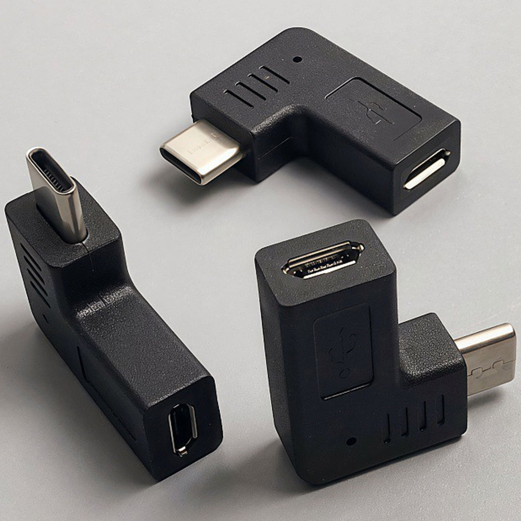USB C Male to Micro USB Female Adapter 90 Degree Right Left Angle 480Mbps Data Sync Charging Converter 56K Resistor for Switch Galaxy Pixel MacBook