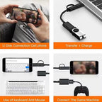 USB Female to Micro USB and USB C Male OTG Adapter 2 in 1 USB 2.0 OTG Connector for Samsung Android Tablet Phone Connect USB Drive Mouse Keyboard Card Reader