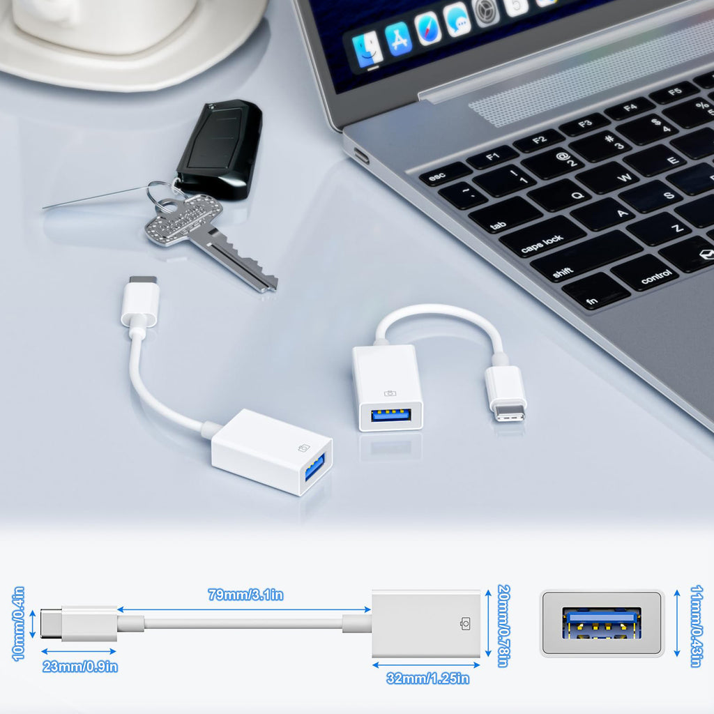 USB C to USB OTG Adapter Cable Type C Male to USB 3.0 Female Camera Connector for MacBook Pro iPad Galaxy Phone Tablet Flash Drive Mouse