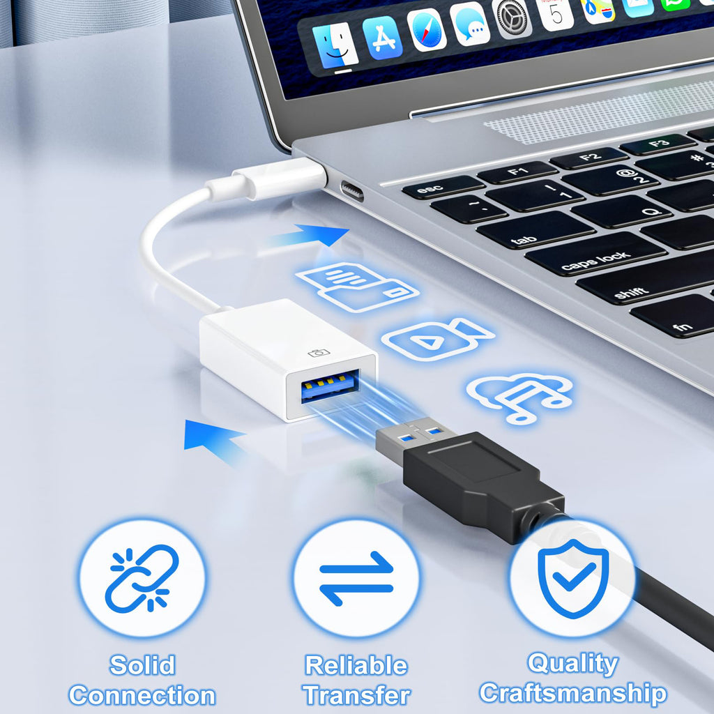 USB C to USB OTG Adapter Cable Type C Male to USB 3.0 Female Camera Connector for MacBook Pro iPad Galaxy Phone Tablet Flash Drive Mouse