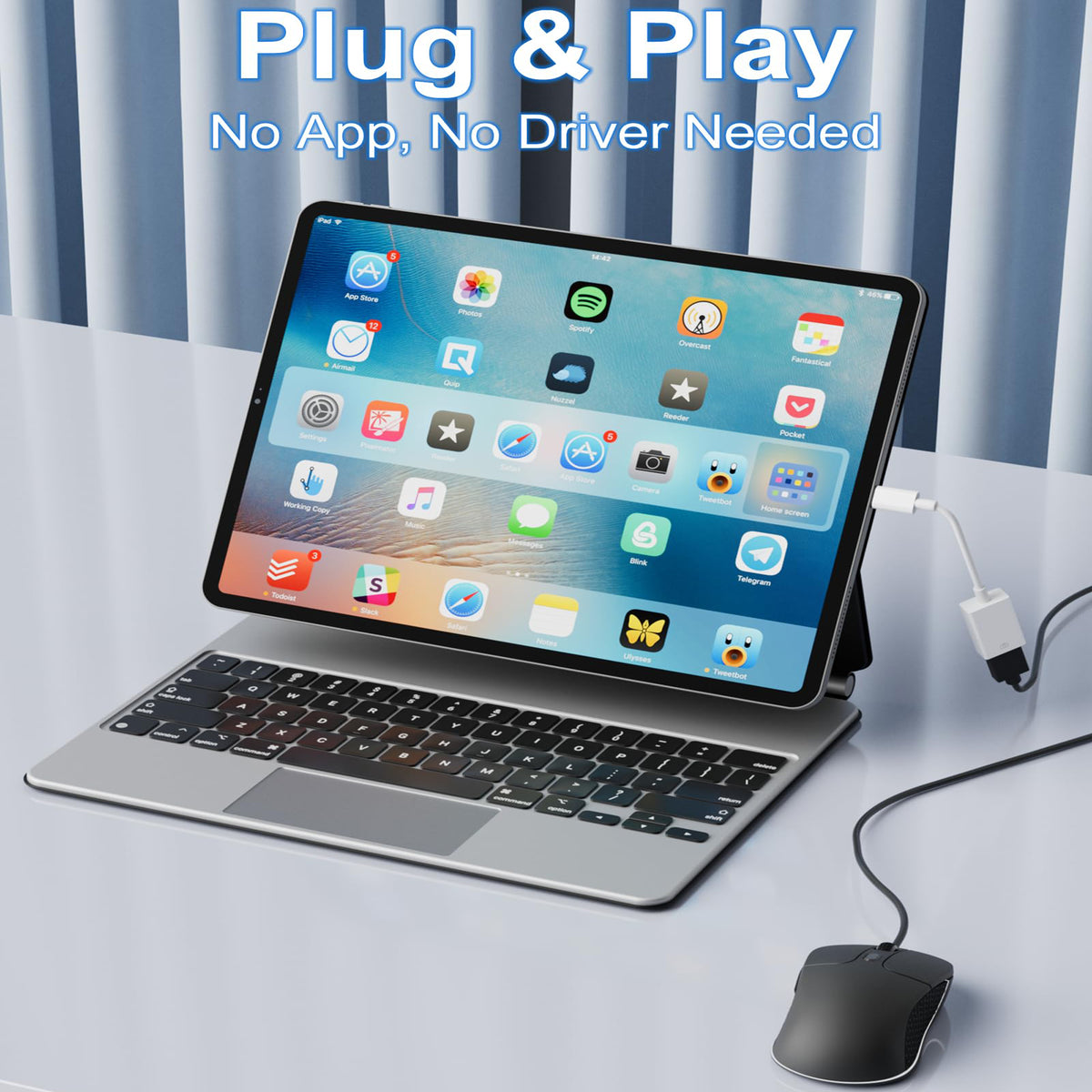 USB C to USB OTG Adapter Cable Type C Male to USB 3.0 Female Camera Connector for MacBook Pro iPad Galaxy Phone Tablet Flash Drive Mouse