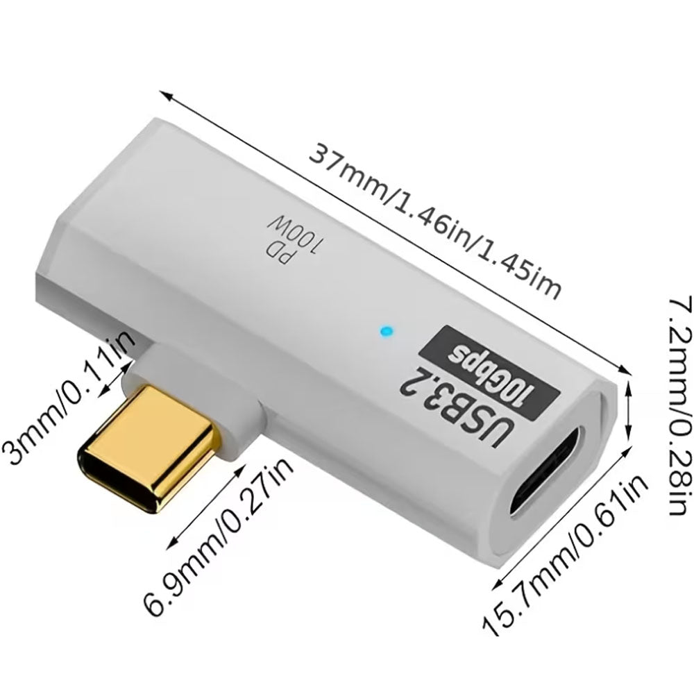 USB-C 2-in-1 Splitter Adapter – Dual USB-C Headphone and Charger 10Gbps 100W PD USB 3.2 Audio Dongle for USB-C Devices White