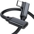 Right Angle USB C Extension Cable 90 Degree Type C Male to Female Extender Cord 240W 5A PD 20Gbps 8K 60Hz Video for MacBook iPad Steam Deck PSVR2 Dell