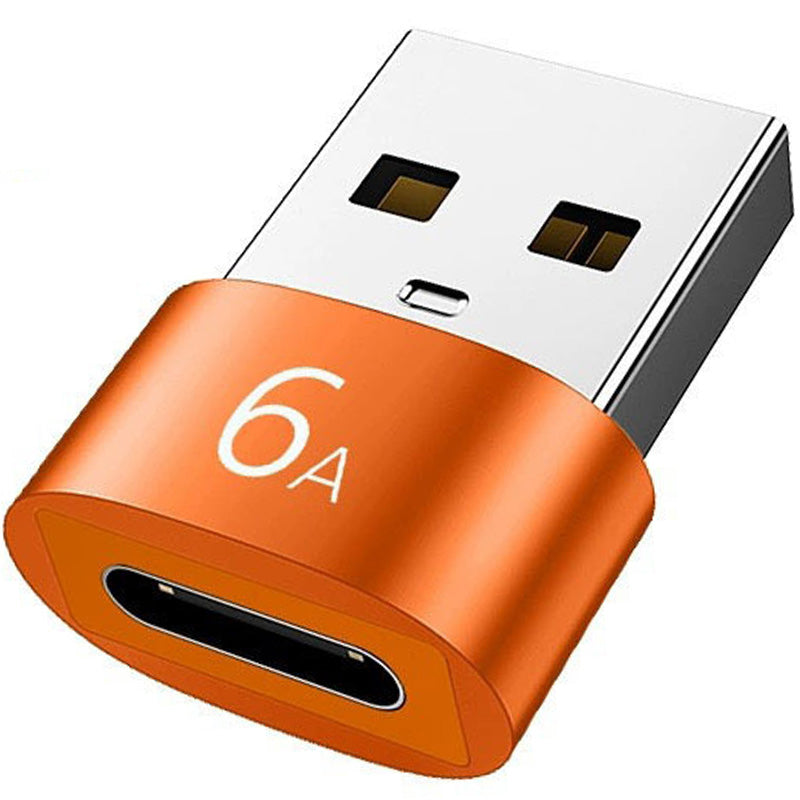 USB to USB C Adapter 6A Fast Charging Type C Female to USB 3.0 A Male Converter 5Gbps Aluminum Connector for Car Charger PC Laptop Wall Charger Power Bank
