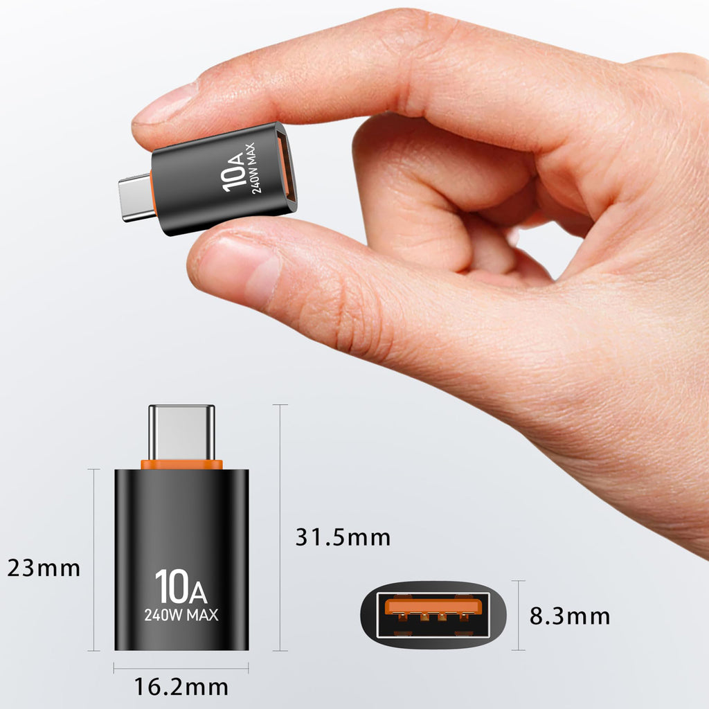 USB C to USB Adapter USB 3.0 5Gbps OTG Type C Male to USB A Female for iPhone 17 16 15 MacBook iPad Samsung Galaxy Connect USB Drive Mouse Keyboard