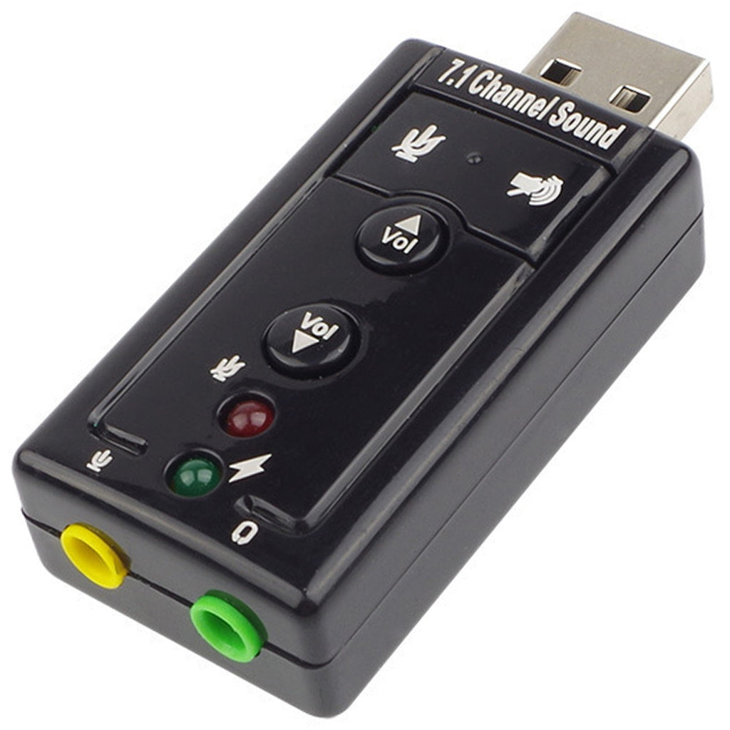 USB External Sound Card Audio Adapter Virtual 7.1 Channel USB to 3.5mm Headphone Mic Jack with Volume Control Mute Buttons for PC Mac Laptop Desktop