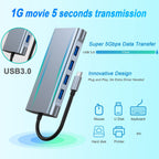 USB C Hub 11 in 1 Docking Station with 4K HDMI VGA RJ45 Ethernet USB 3.0 SD TF Card Reader 3.5mm Audio PD Charging for MacBook Pro Air