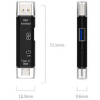 5 in 1 USB C Micro USB to USB OTG Adapter with TF SD Card Reader Multi Port Hub Dongle for Android Phone Mac PC Flash Drive Mouse Keyboard