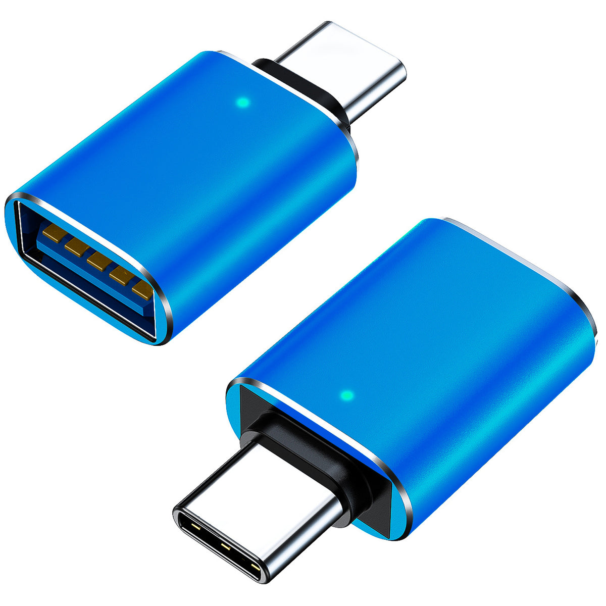 USB C Male to USB 3.0 Female Adapter with LED Indicator High-Speed OTG Converter Compatible with Laptops Tablets