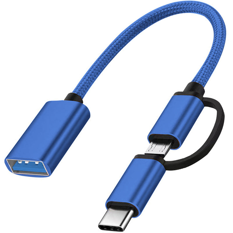 USB Female to Micro USB and USB C Male OTG Adapter 2 in 1 USB 2.0 OTG Connector for Samsung Android Tablet Phone Connect USB Drive Mouse Keyboard Card Reader