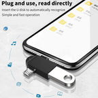 2 in 1 USB OTG Adapter USB 3.0 Female to USB-C and Micro USB Male Converter with Lanyard for Phone Tablet Flash Drive Keyboard Mouse