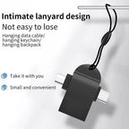 2 in 1 USB OTG Adapter USB 3.0 Female to USB-C and Micro USB Male Converter with Lanyard for Phone Tablet Flash Drive Keyboard Mouse