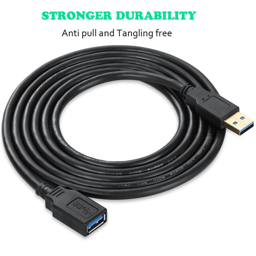 USB 3.0 Extension Cable Type A Male to Female 5Gbps USB Extender Cord for Computer TV Mouse Keyboard Printer Webcam PS4 VR 30cm to 5m