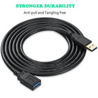 USB 3.0 Extension Cable Type A Male to Female 5Gbps USB Extender Cord for Computer TV Mouse Keyboard Printer Webcam PS4 VR 30cm to 5m